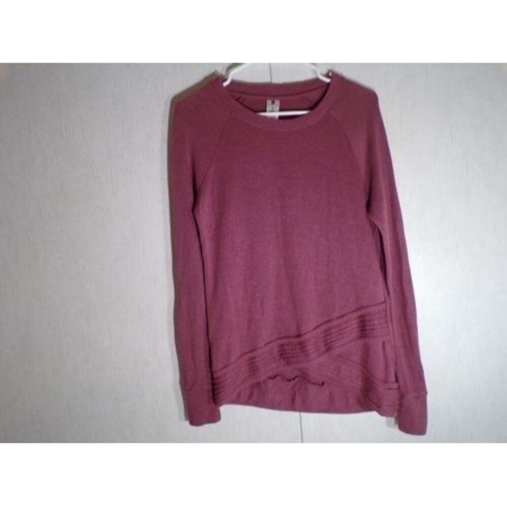 Active Life Womens Long Sleeve Pullover Top Small Mauve Crossover Hem Modal